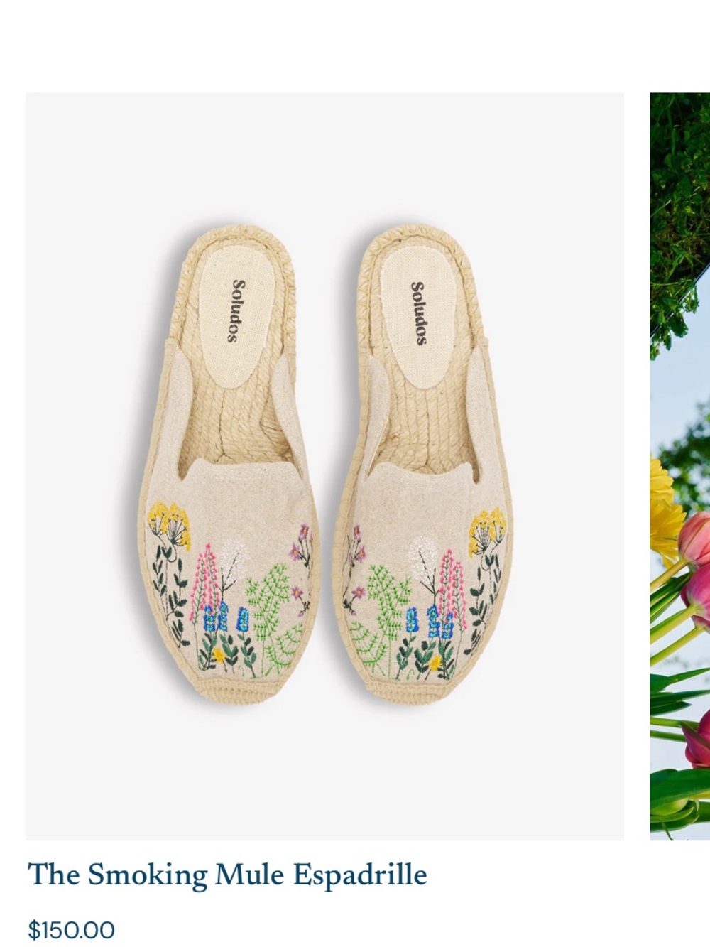 Soludos Navy Floral Embroidered Espadrilles - Picture 3 of 3